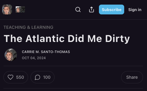 The Atlantic Did Me Dirty by Carrie M. Santo-Thomas